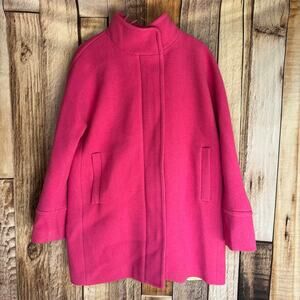 J.Crew Jacket Stadium Cloth by Nello Gori Pink Wool Blend Cocoon Classic Preppy
